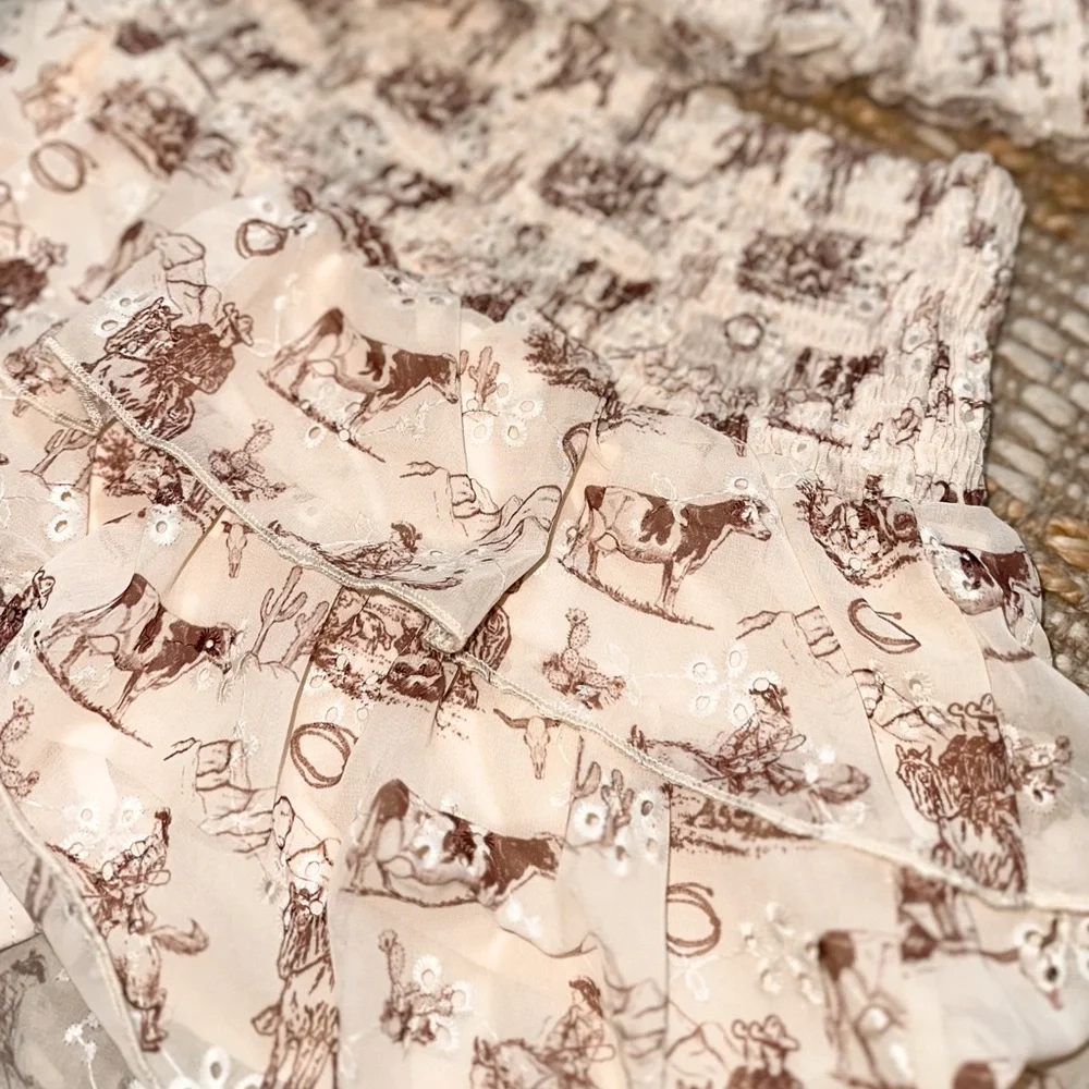 NWT Western Scene High-Waisted Skort | Cream - Picture 6 of 7